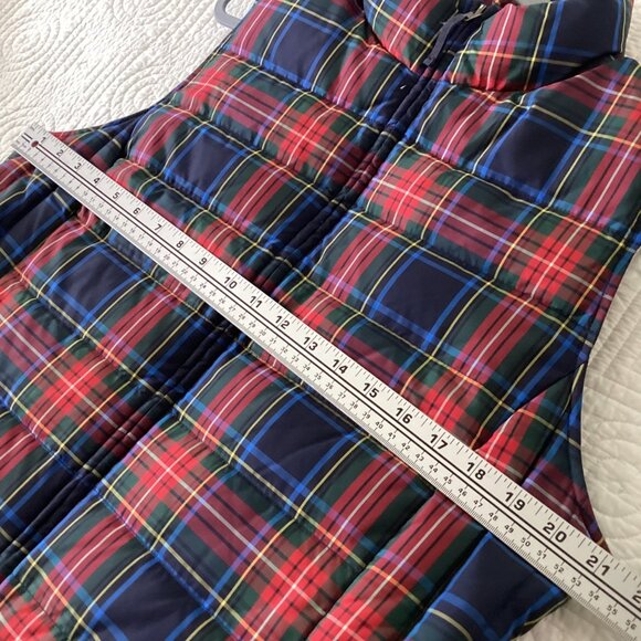 Talbots Womens Down Filled Puffer Vest Size L Gilet Multicolor Lined Plaid - Picture 7 of 13